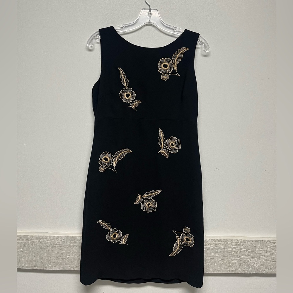 Ann Taylor Loft Black Embroidered Dress